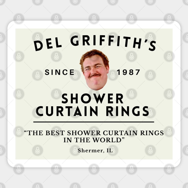 Del Griffith's Shower Curtain Rings - Shermer, IL Since 1987 Sticker by BodinStreet